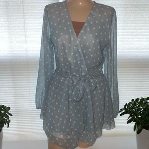 Amazon M Long Sleeve Shorts Romper